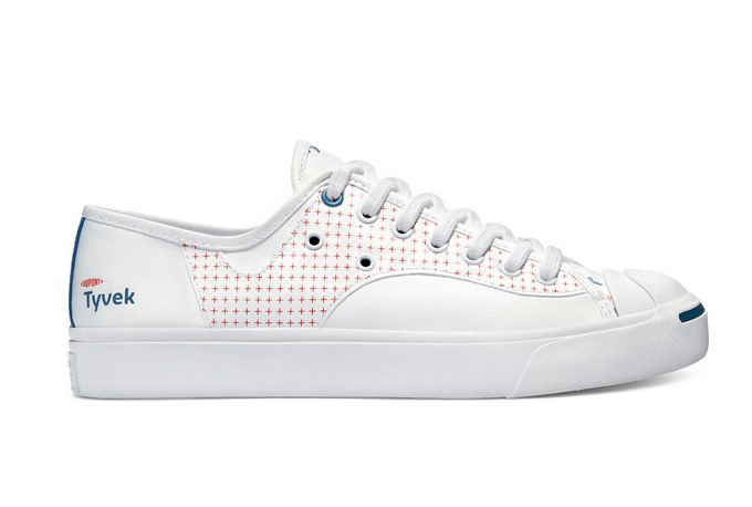 Converse Jack Purcell Rally avec Tyvek basse white/fiery red/princess blue