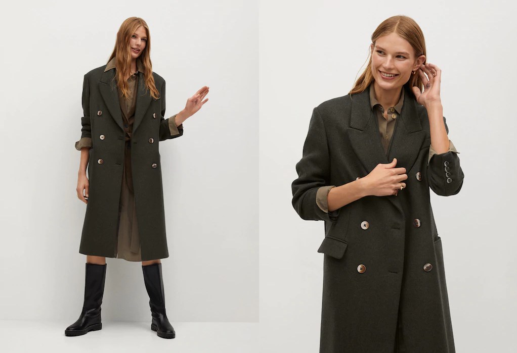 Manteau kaki mango cheap