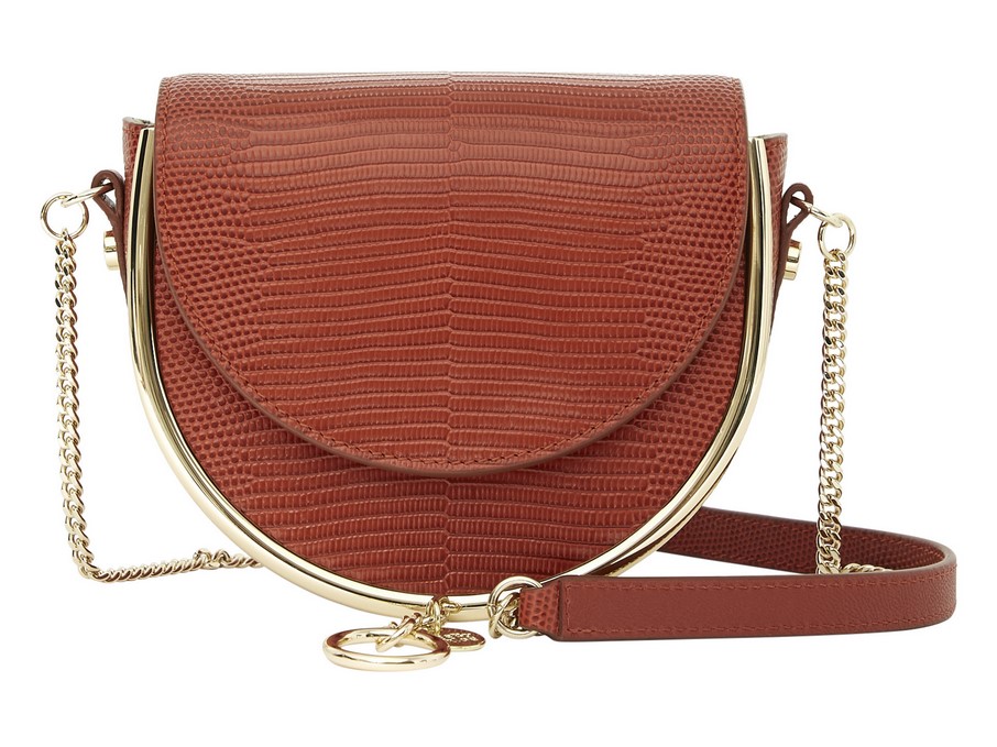 Mini Sac Mara Embossé See by Chloé Lézard Rouge brique