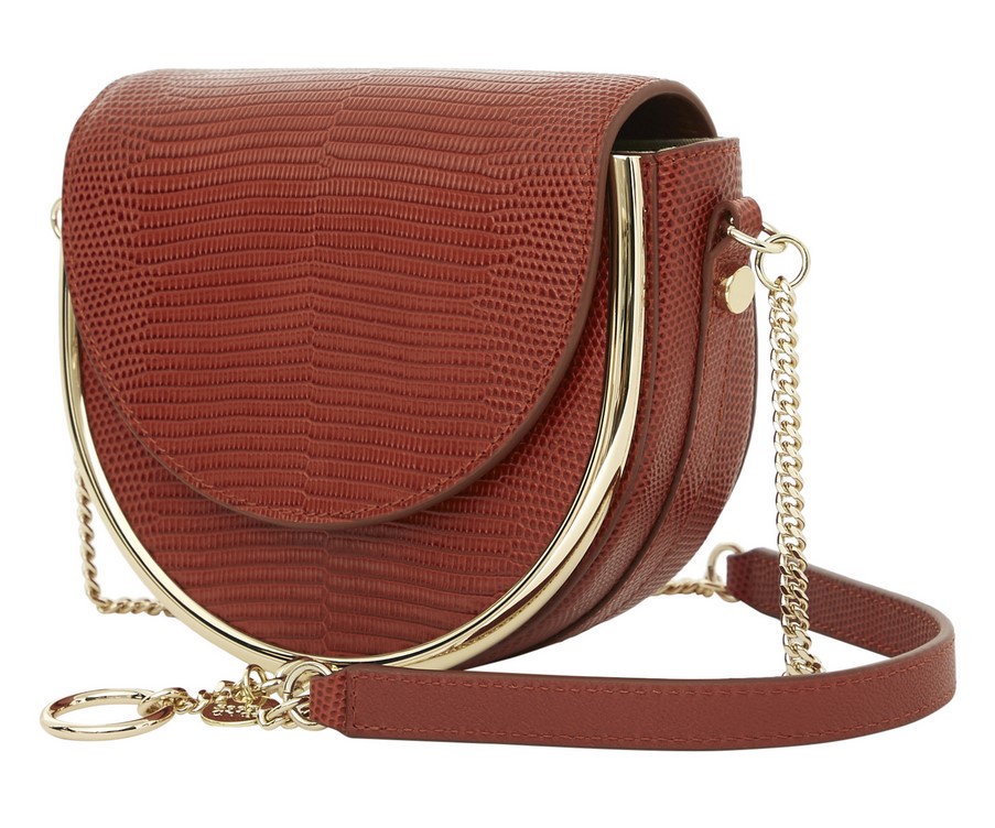 Mini Sac Mara Embossé See by Chloé Lézard Rouge brique