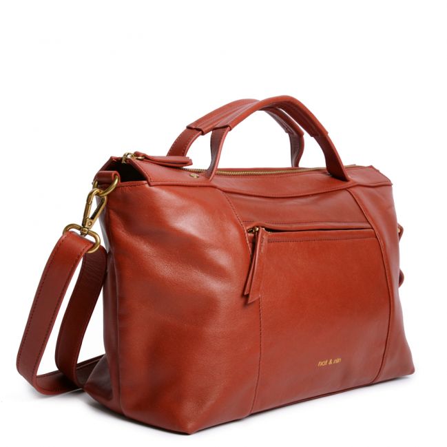 Nat & Nin BLAIR Sac bowling en cuir Orange