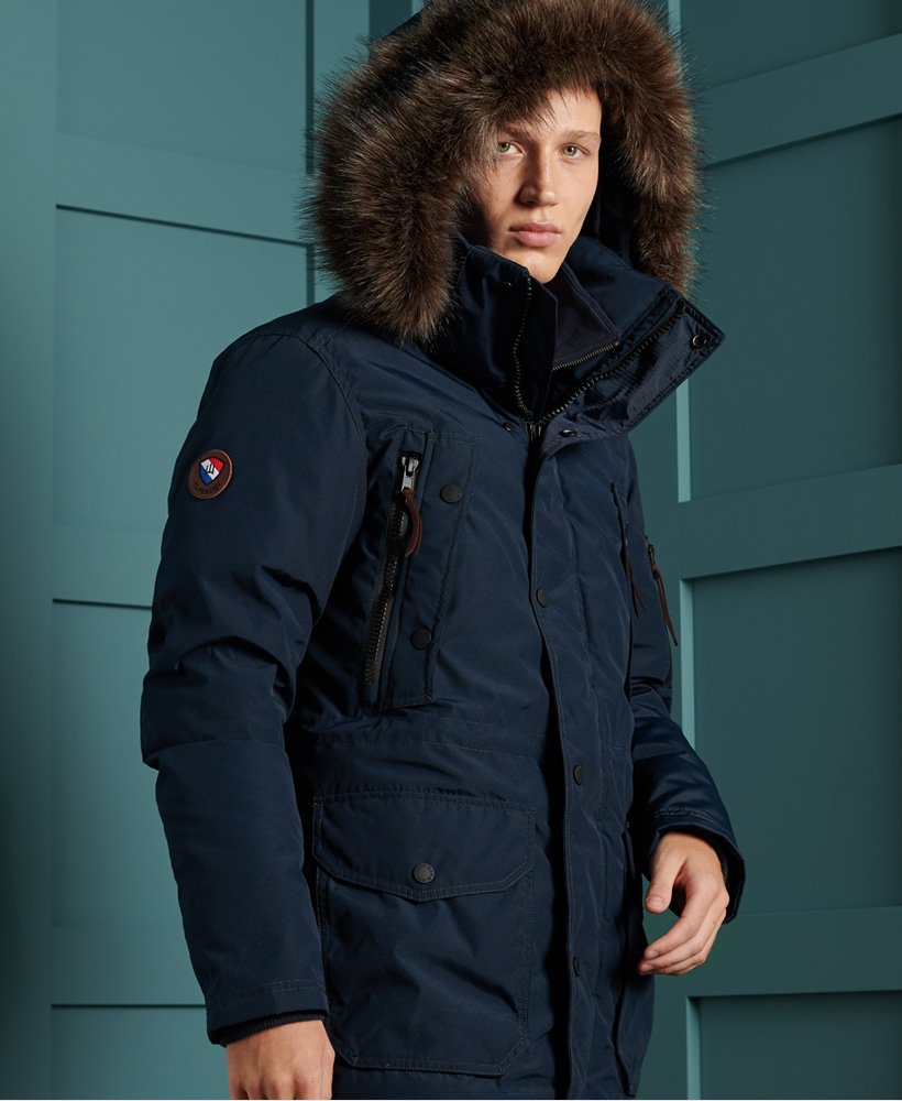 SUPERDRY Parka en duvet Premium Bleu Marine clipse Soldes Parka