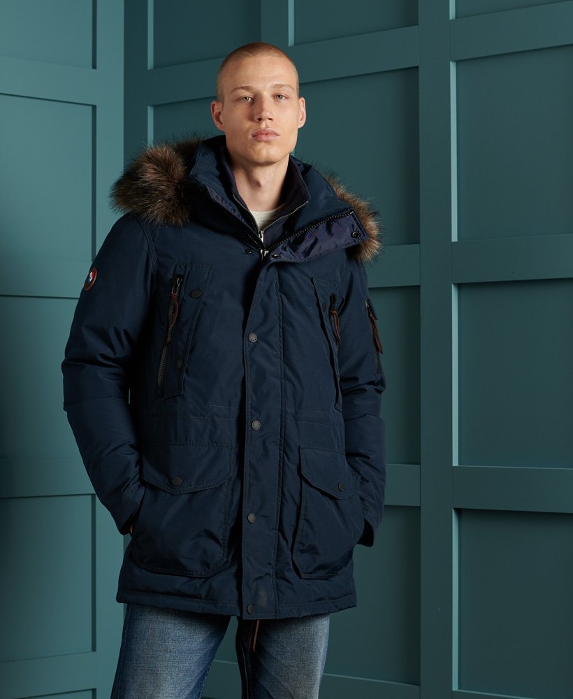 parka superdry homme bleu marine