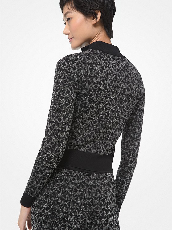 MICHAEL Michael Kors Pull à motif jacquard métallisé avec logo Noir/Argent