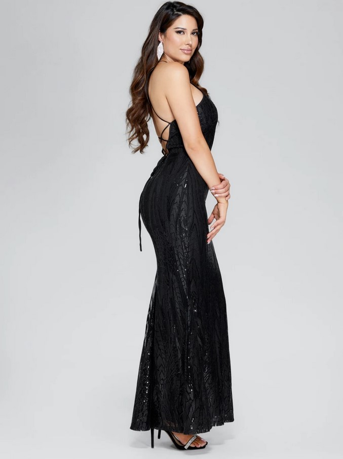 ROBE LONGUE MARCIANO FANTAISIE Guess Noir