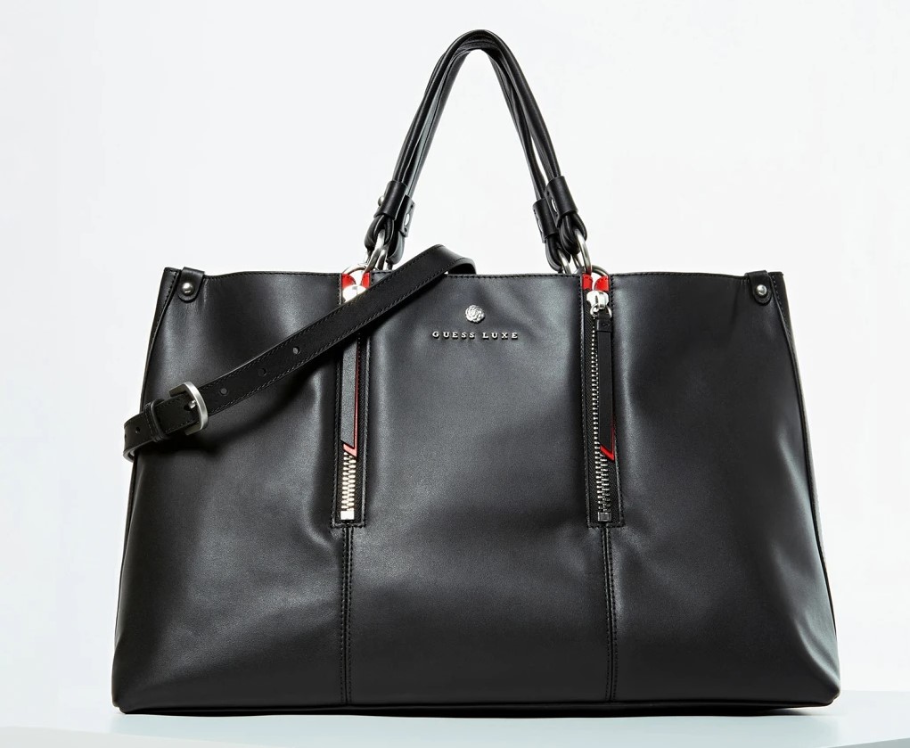 SAC À MAIN LAPIS CUIR VÉRITABLE LUXE Guess Noir