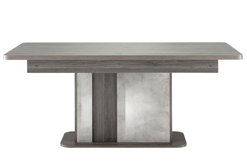 Table de séjour + allonge BOLZANO imitation chêne gris et béton