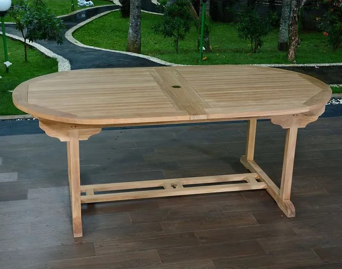 Table extensible ovale teck Ecograde FLORENCE Naturel