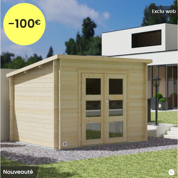 Abri de jardin en bois toit plat AMAZONIE 7,4 m²