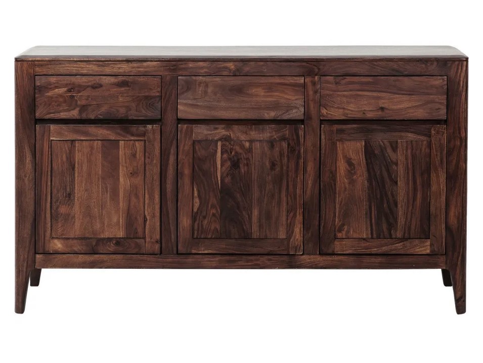 Buffet BROOKLYN WALNUT 3 portes 3 tiroirs en Sheesham massif