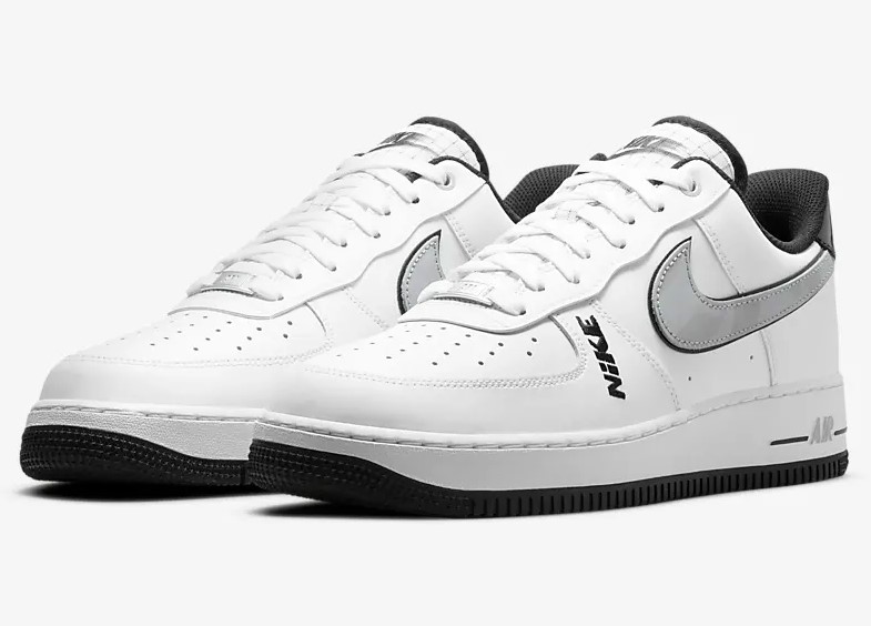 Nike Air Force 1 '07 LV8 Baskets Basses Blanc/Noir/Gris loup/Blanc pour Homme