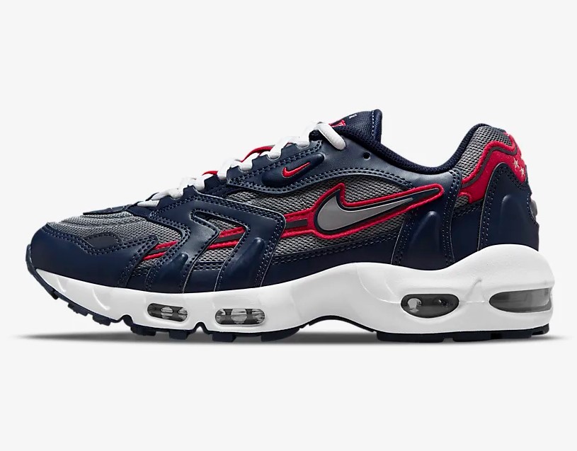 Nike Air Max 96 2 Bleu marine nuit/Gris polaire/Rouge université/Argent métallique