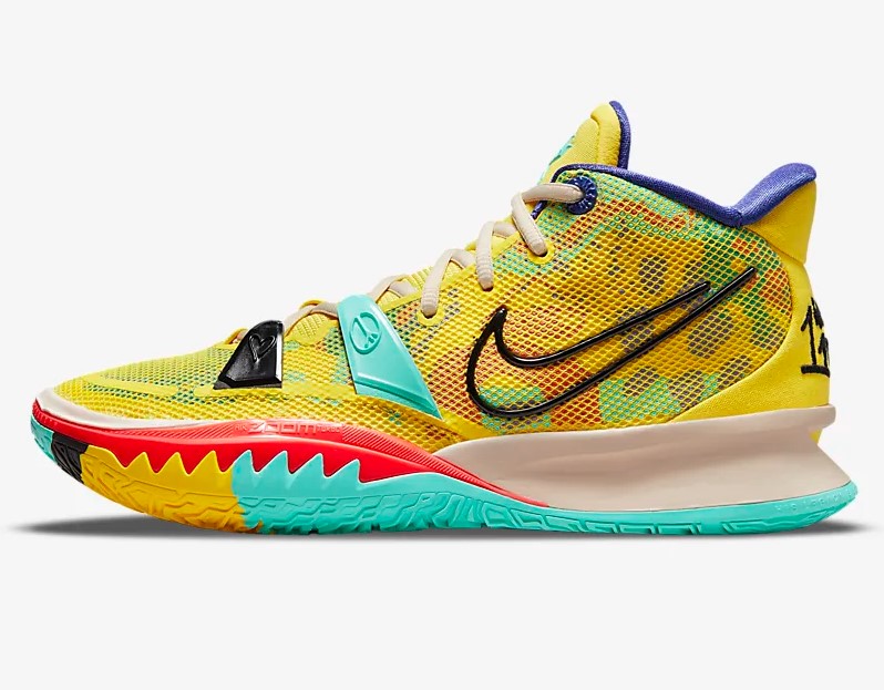 Nike Kyrie 7 Jaune strike/Vert abysse/Cramoisi brillant/Noir