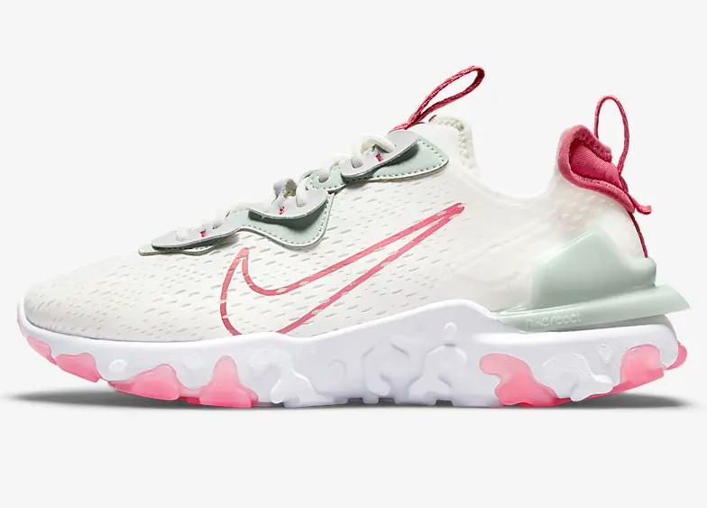 Nike React Vision Baskets Basses Voile/Écume de mer/Platine pur/Rose nomade