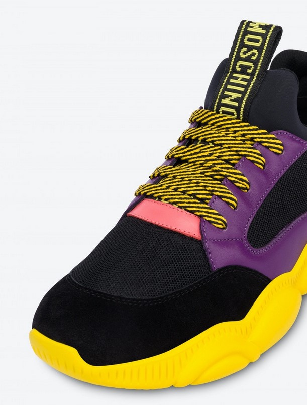 Sneakers TEDDY Moschino Noir et Jaune