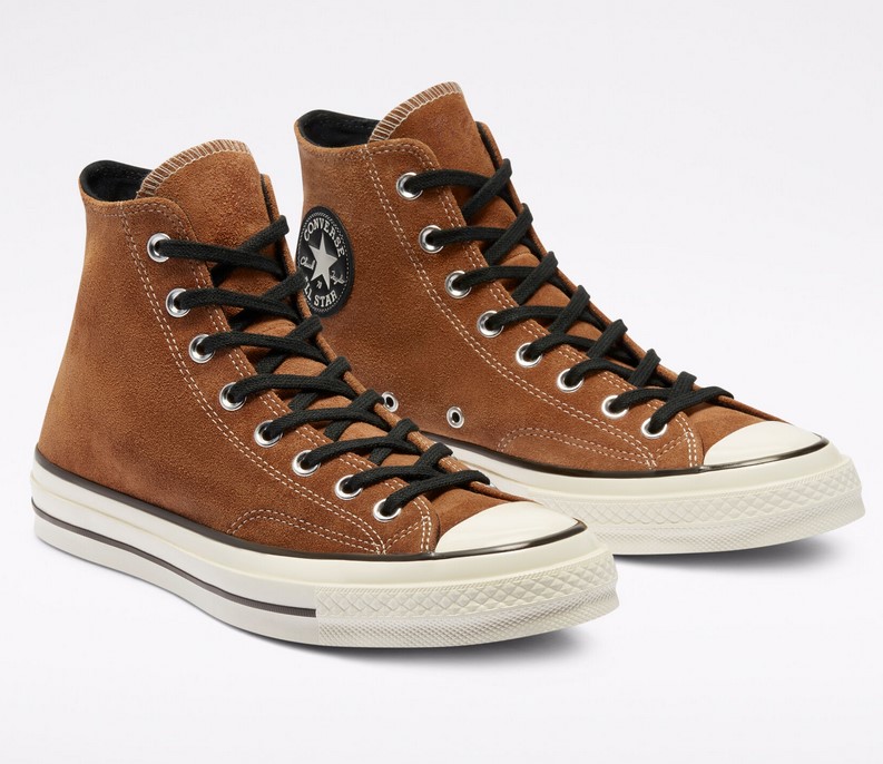 CONVERSE Chuck 70 Seasonal Color Suede à tige montante unisexe Clou de Girofle Marron/Noir/Aigrette