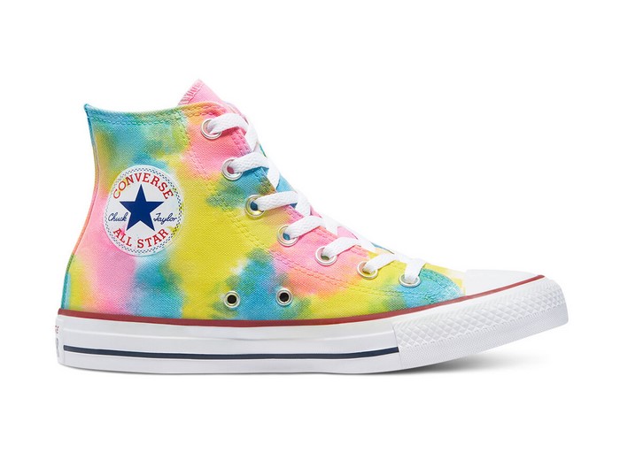 Converse Chuck Taylor All Star Tie and dye montante pink/yellow/blue hand paint