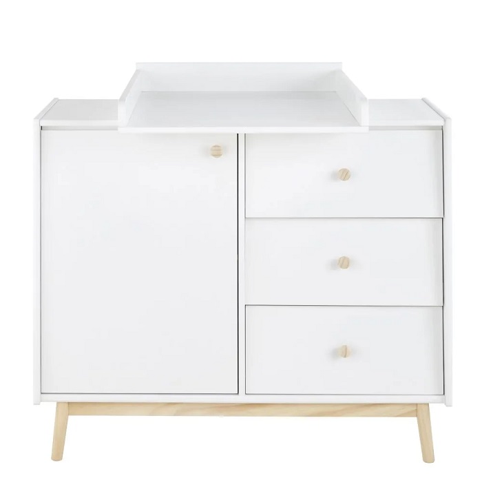 Commode double CÔME 1 porte 3 tiroirs blanche - Maisons du Monde