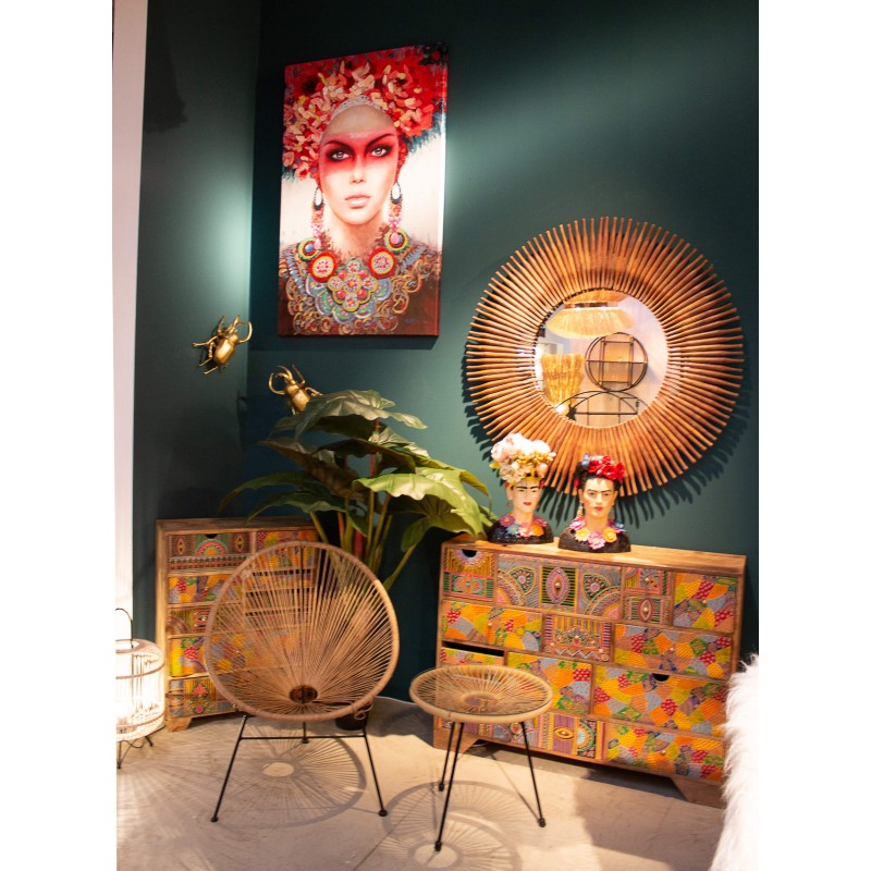 Commode 14 tiroirs PARADISE en manguier massif motifs multicolores - Maisons du Monde