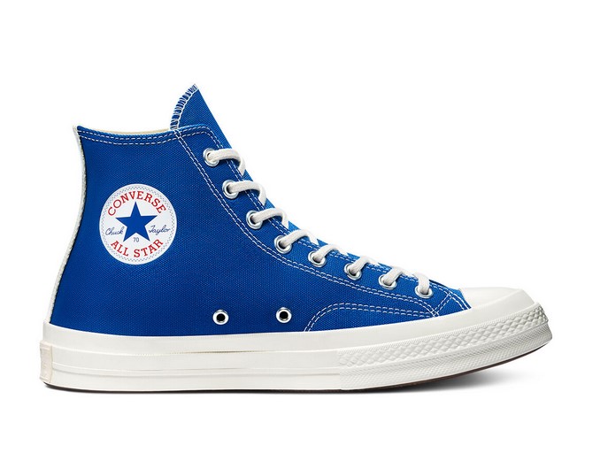 Converse x Comme des Garçons PLAY Chuck 70 High Top Blue Quartz/Egret/Black