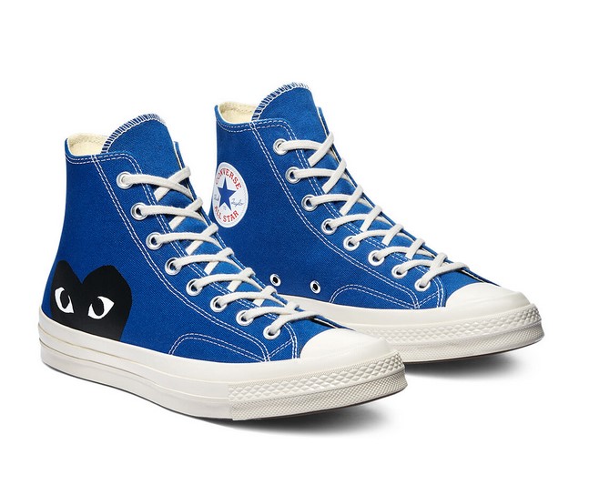 Converse x Comme des Garçons PLAY Chuck 70 High Top Blue Quartz/Egret/Black