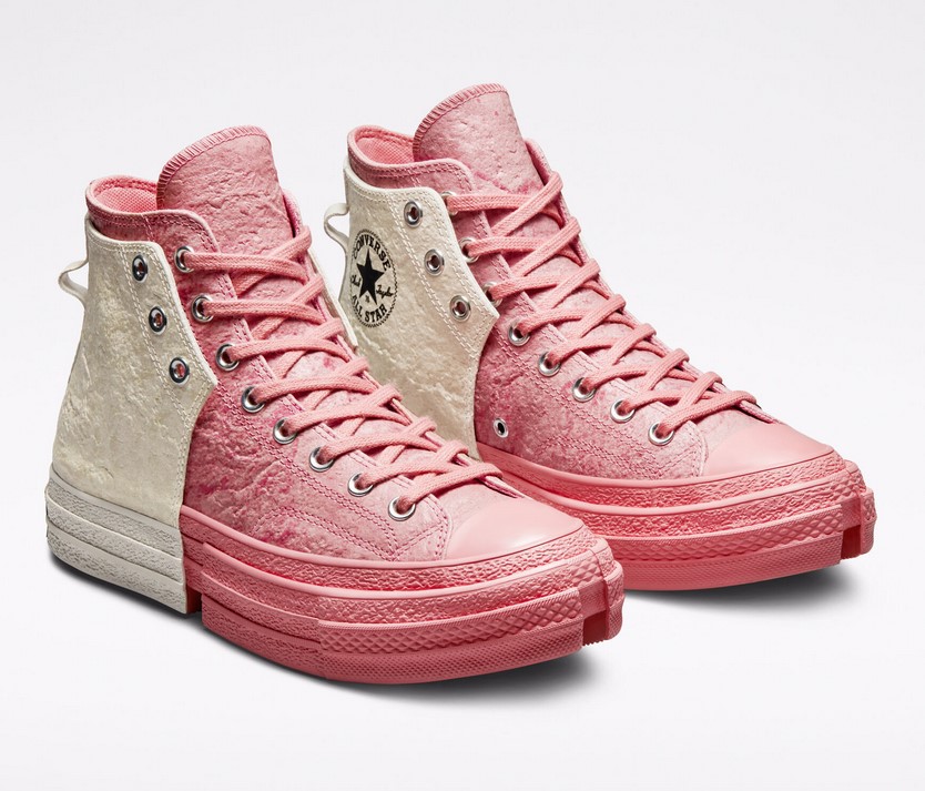 converse montante rose