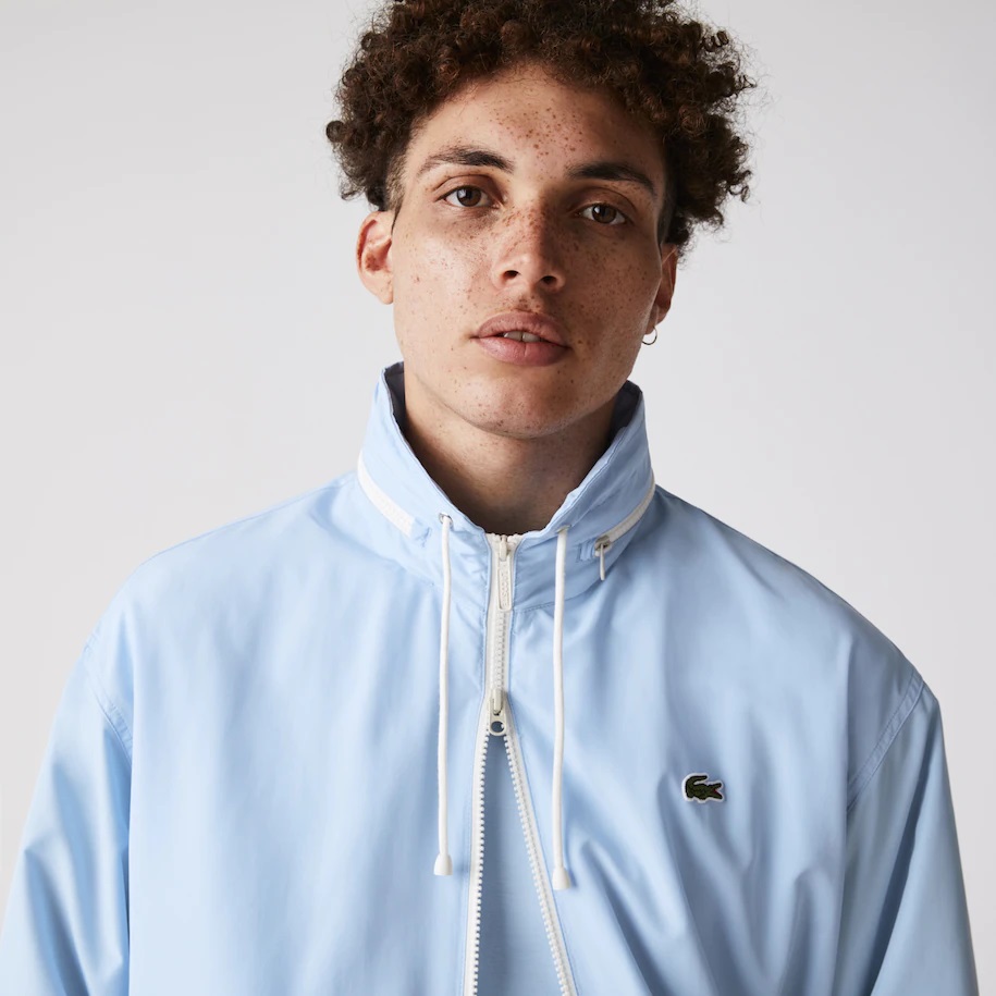 Coupe-vent zippé déperlant léger uni Lacoste Bleu