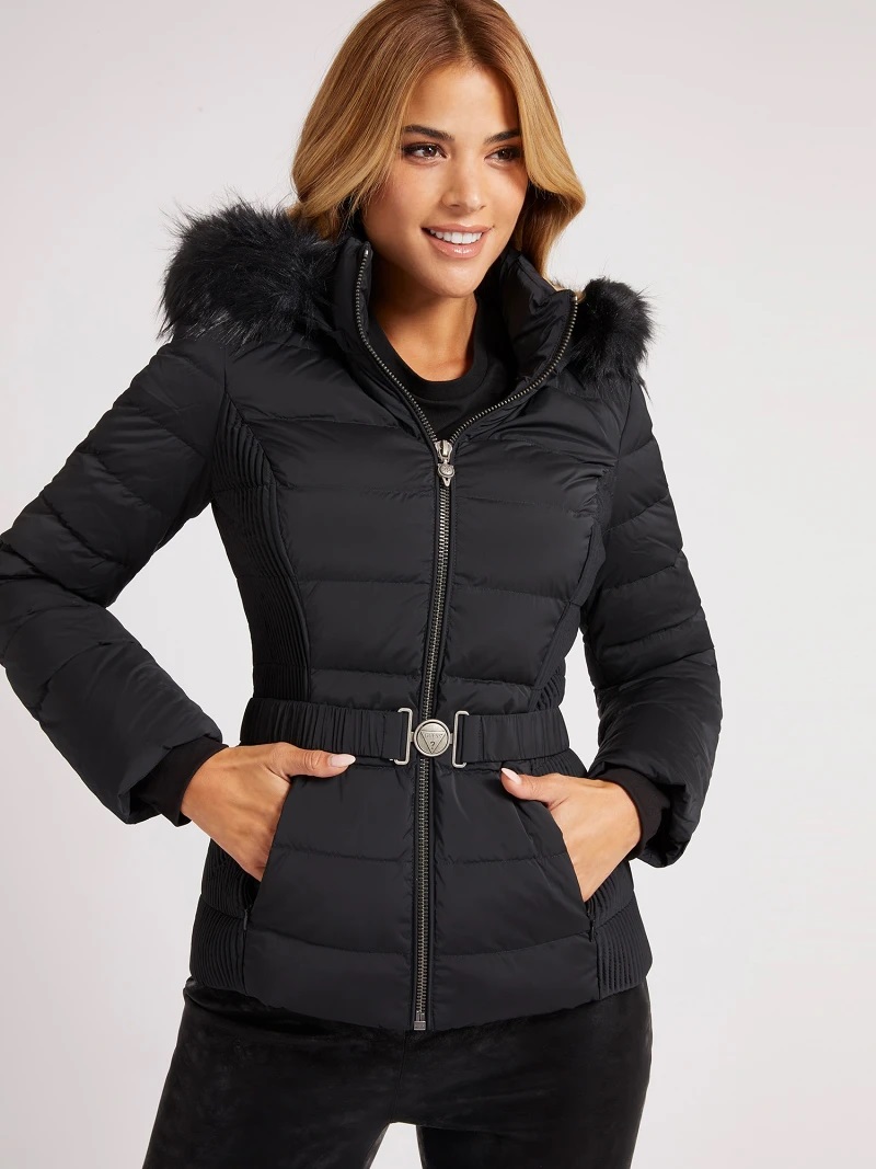 DOUDOUNE COURTE GUESS EN V RITABLE PLUME D OIE Doudoune Femme