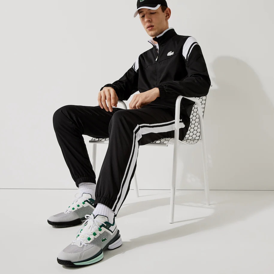 Ensemble de survêtement Lacoste SPORT léger avec détails contrastés Noir/Blanc 