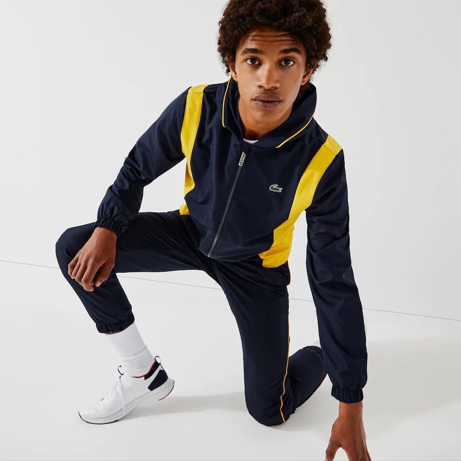 Ensemble de survêtement Lacoste SPORT léger color-block Bleu Marine/Jaune/Blanc