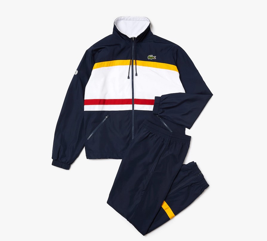 Ensemble de survêtement Lacoste x Bleu Mode colorblock déperlant Bleu/Jaune/Blanc/Rouge