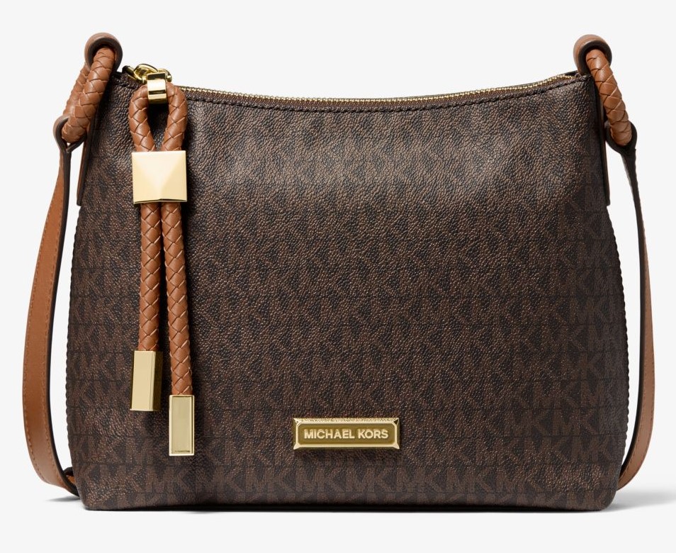 MICHAEL Michael Kors Grand sac à bandoulière Lexington à logo marron