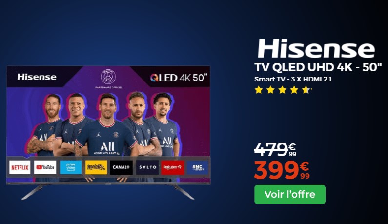HISENSE 50E76GQ TV QLED 4K 127 cm