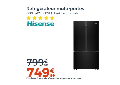 HISENSE RF750N4ABF Réfrigérateur multi-portes 600L