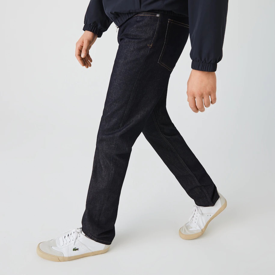 Jean 5 poches slim fit Lacoste en denim stretch bleu