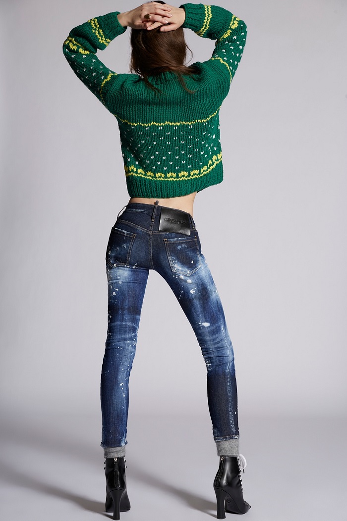 Dsquared2 Rainbow Light Cool Girl Cropped Jeans Bleu