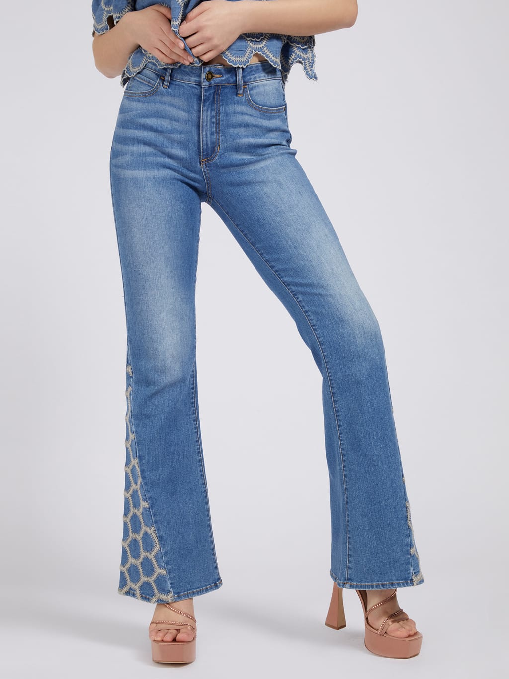 JEANS FIT AND FLARE BRODÉ IDRU GUESS Blue