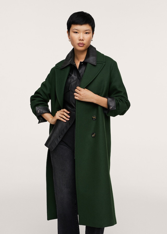 manteau mango femme vert