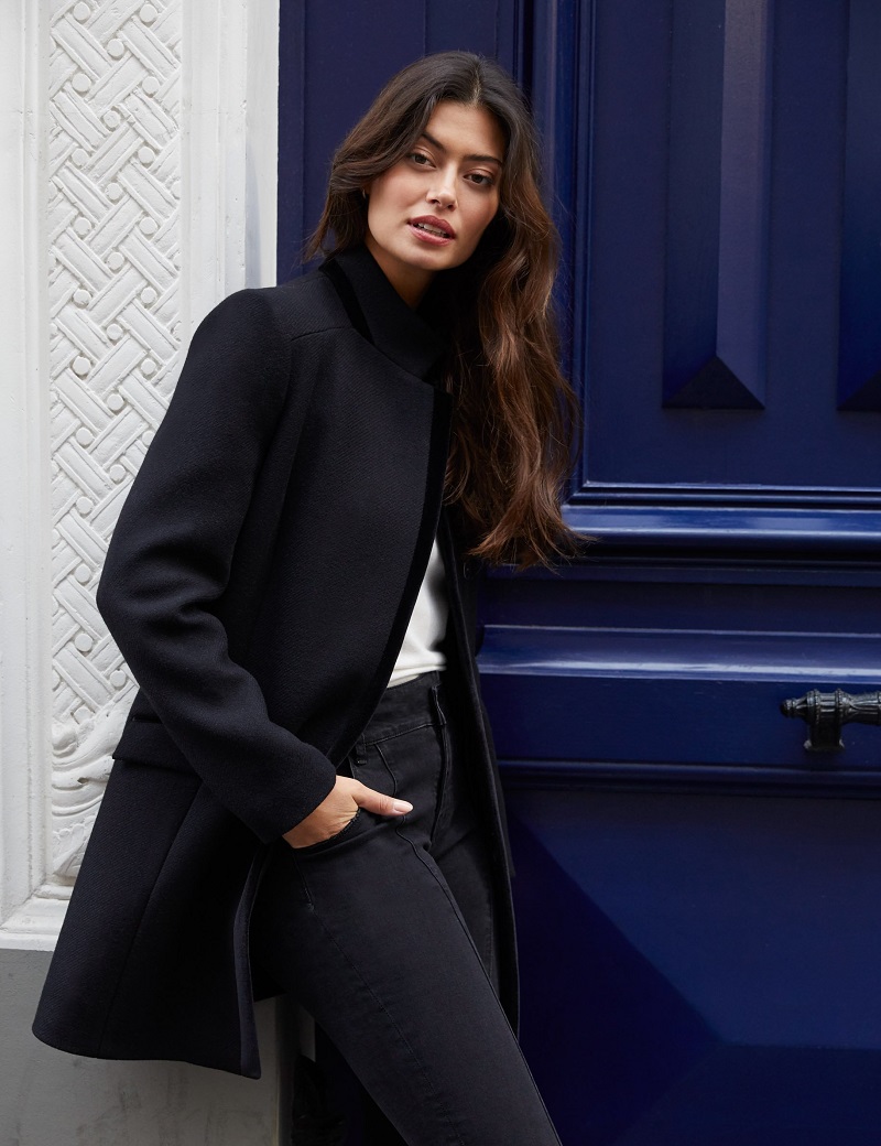 manteau femme cintré noir