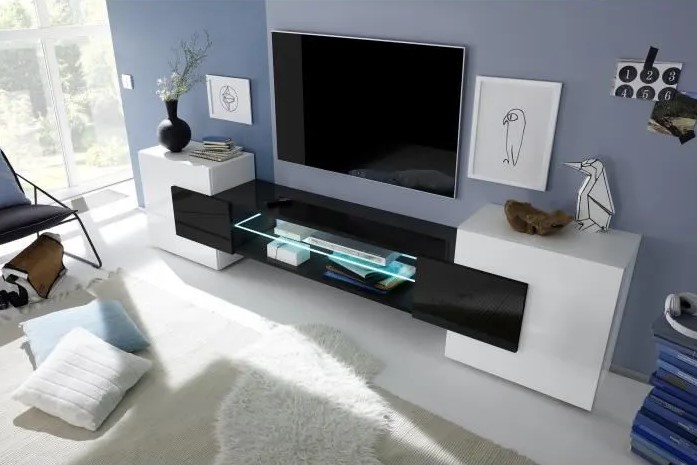 Meuble TV ANCONA avec LED 2 portes