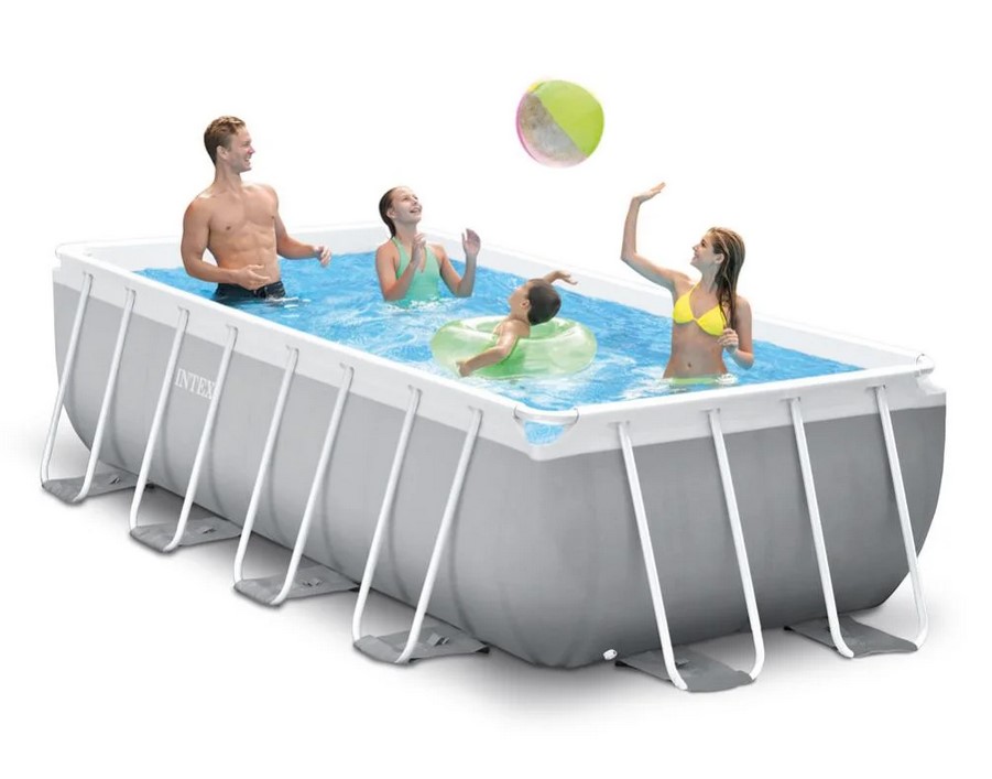 INTEX kit piscine prism frame rectangulaire tubulaire (l)4,00 x (l)2,00 x (h)1,00m cm