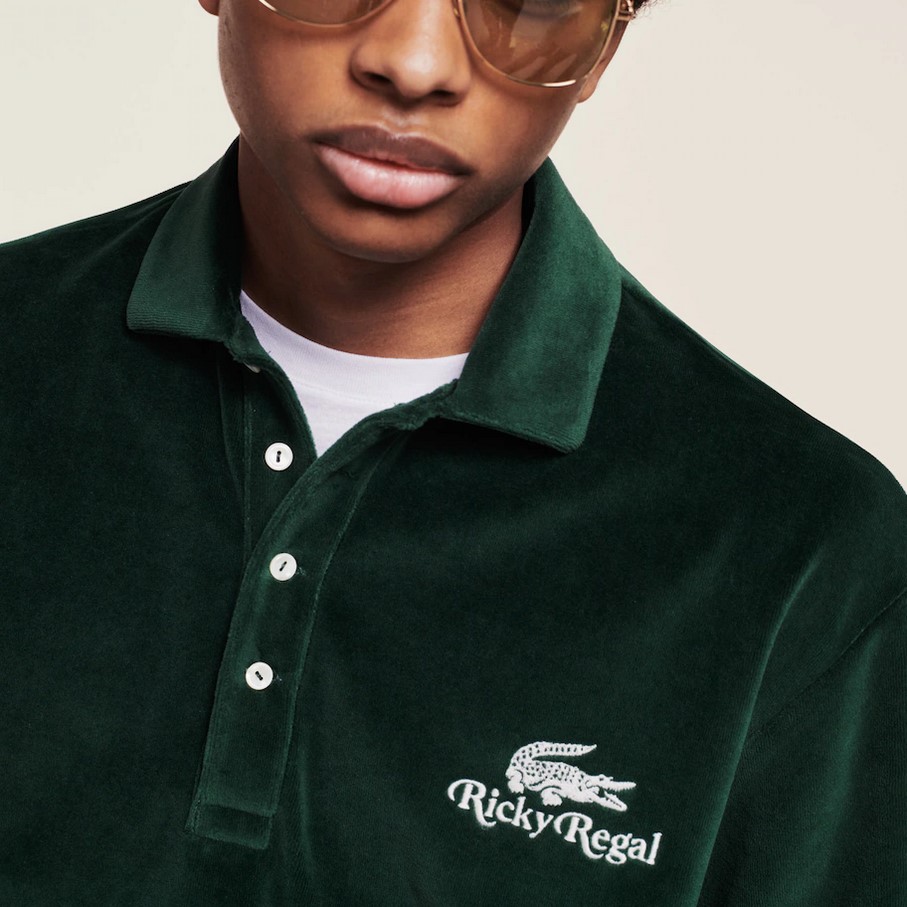 Polo Lacoste x Ricky Regal relax fit en velours uni Vert