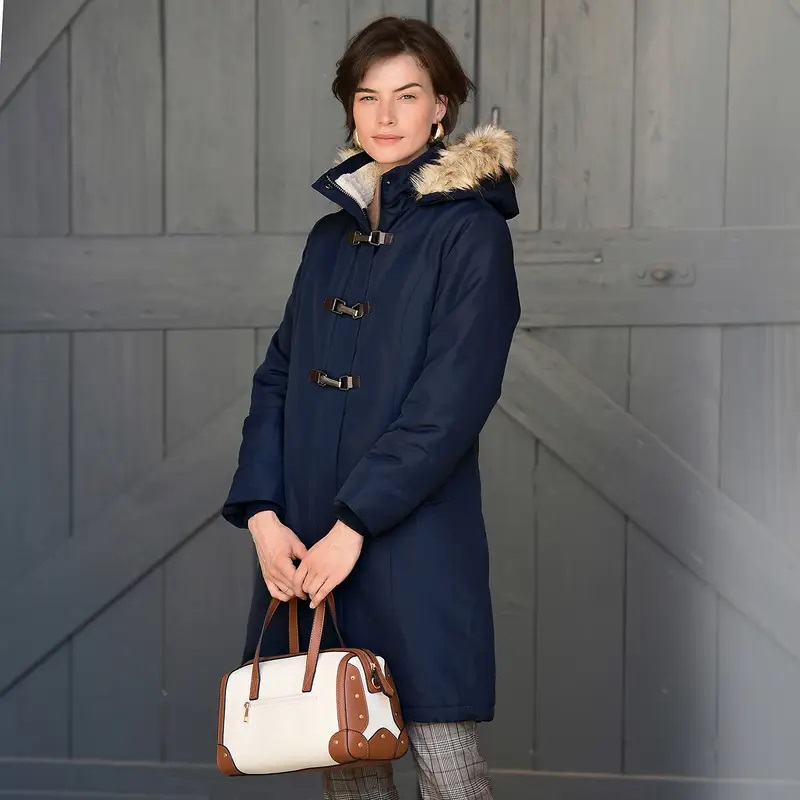 parka hiver femme bleu marine