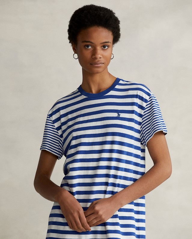 Polo Ralph Lauren Robe t-shirt en jersey rayé Royal plage/Nevis