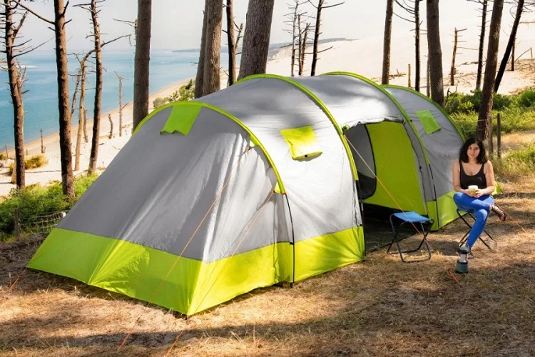 SURPASS Tente de camping tunnel 8 personnes Vert et Gris
