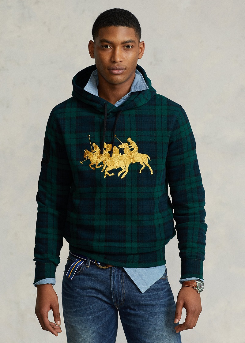 Polo Ralph Lauren Sweat à capuche tartan triple Poney écossais Blackwatch