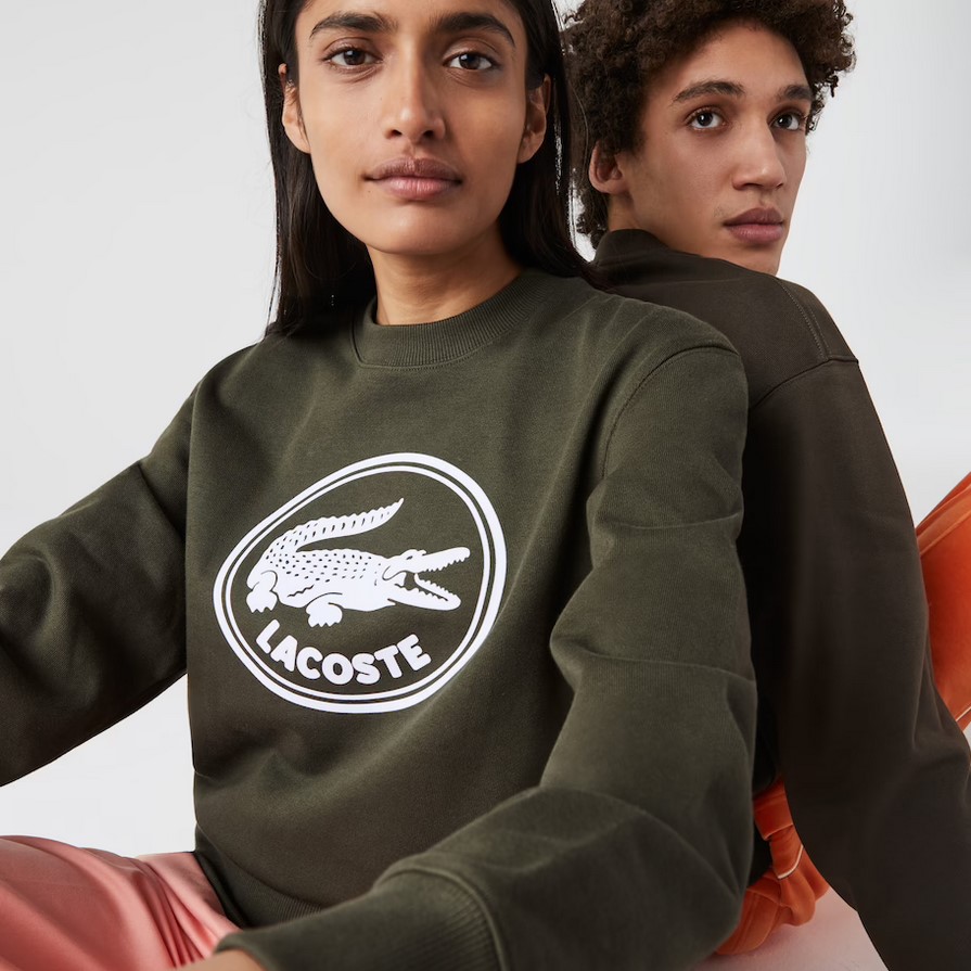 Sweatshirt unisexe Lacoste en molleton de coton biologique avec logo 3D