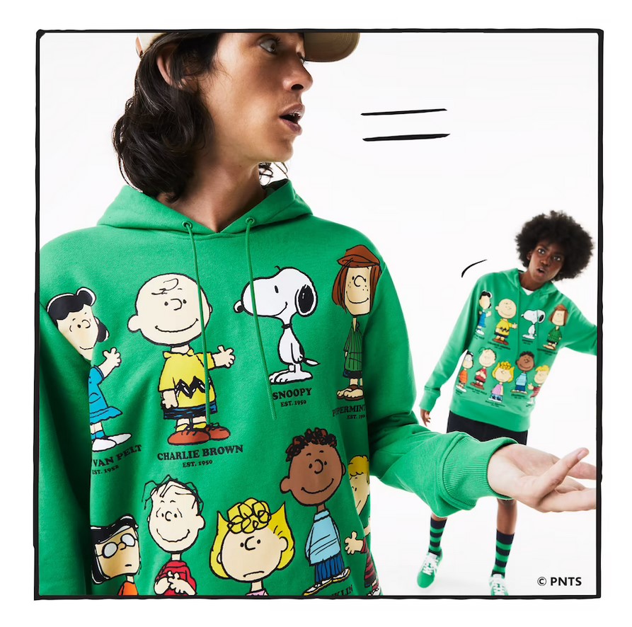 Sweatshirt unisexe Lacoste x Peanuts à capuche en coton biologique Vert 