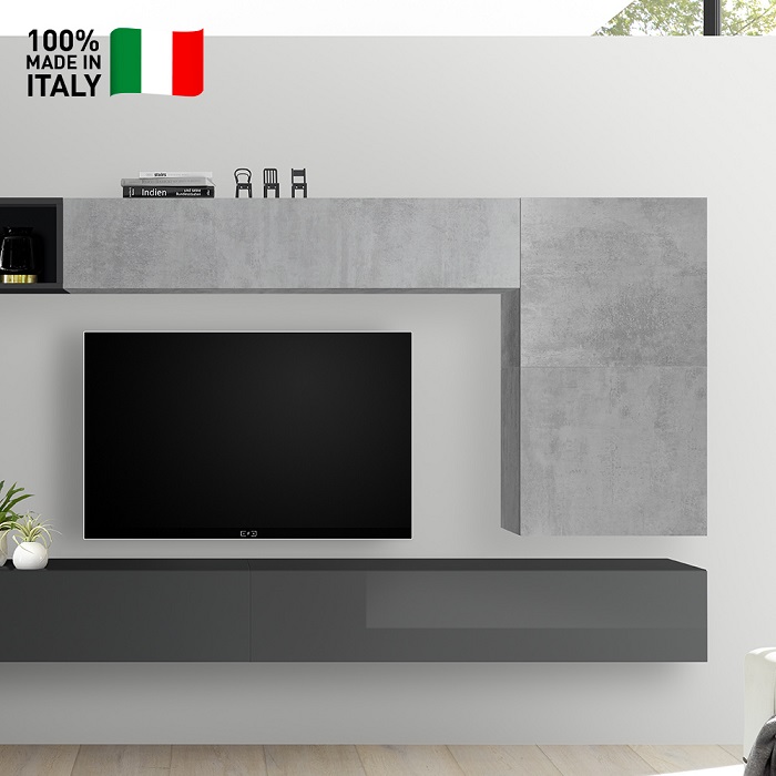 Infinity 95 Système mural modulaire et meuble TV de salon design moderne