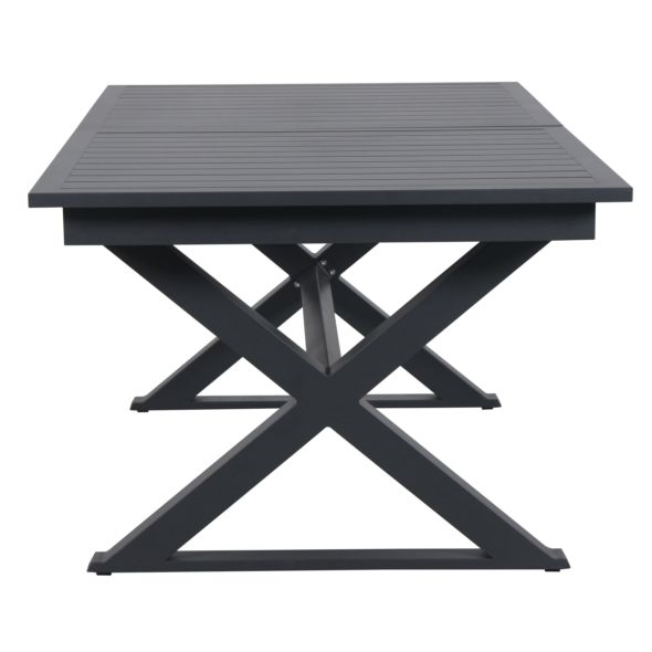 Table de jardin rectangulaire extensible MARGAUX 8 Personnes Anthracite